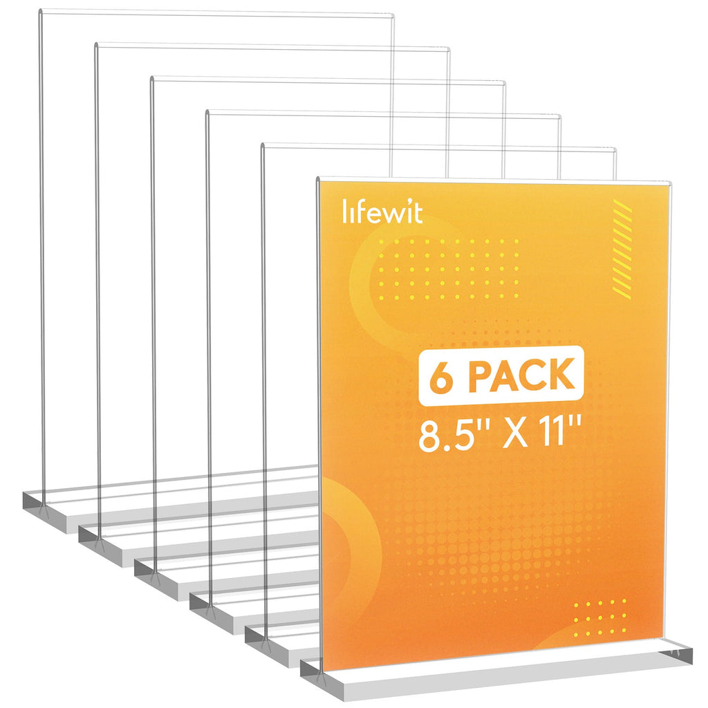 Lifewit 3 Pack 8.5x11 Clear Vertical Reversible Stand, Paper Flyer Menu Display Stand