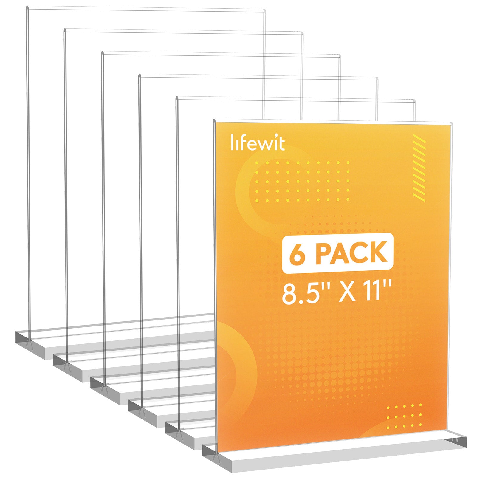 Lifewit 3 Pack 8.5x11 Clear Vertical Reversible Stand, Paper Flyer Menu Display Stand
