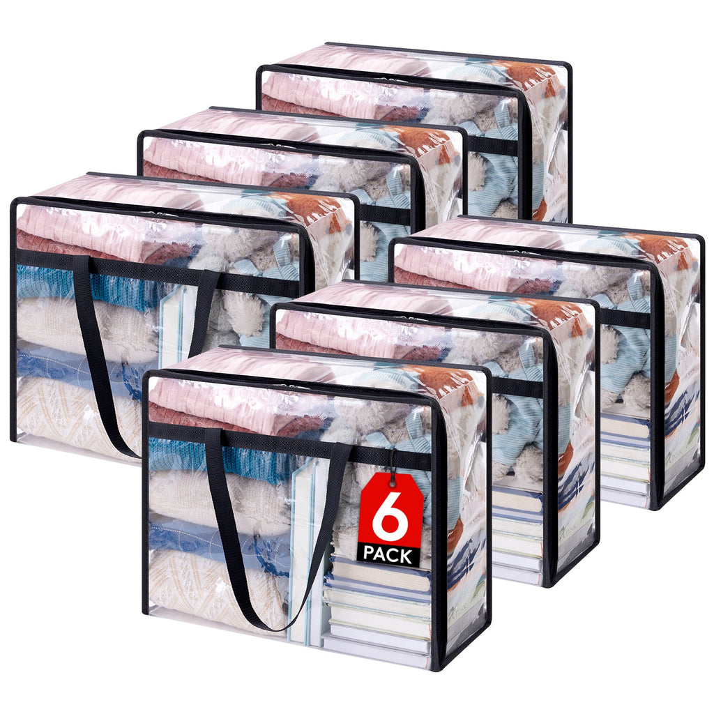 Lifewit Clear Clothes Storage Bags, Plastic Blanket Storage Bags, 4 Pack, 40L