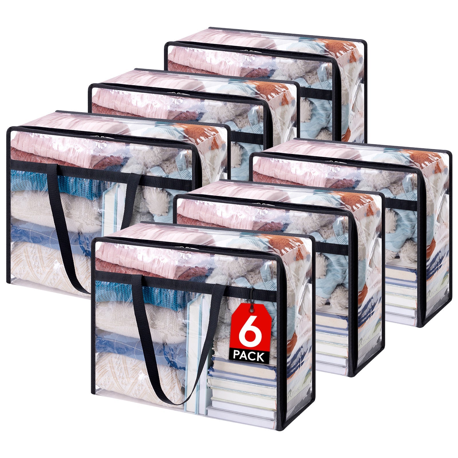 Lifewit Clear Clothes Storage Bags, Plastic Blanket Storage Bags, 4 Pack, 40L