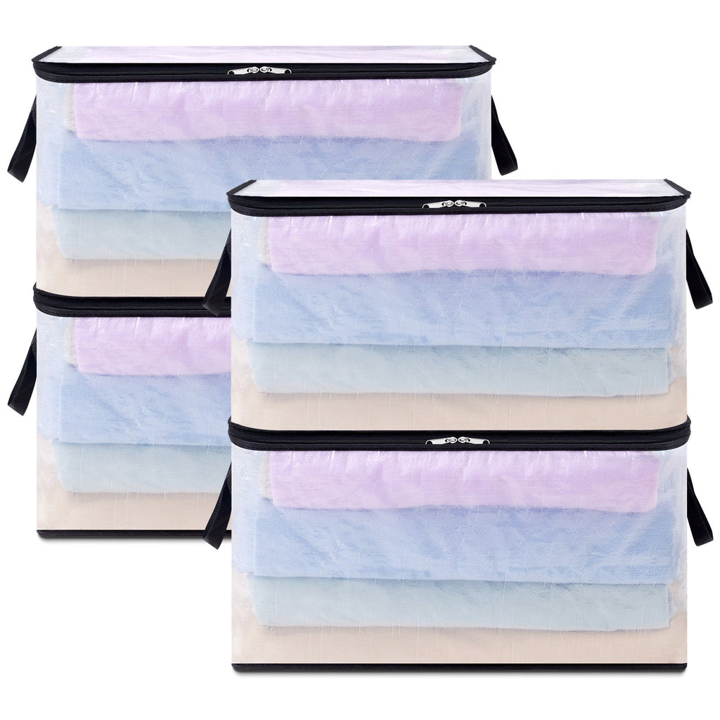 Lifewit Plastic Clothes Storage Bags, Foldable Storage Containers Closet Organizers, 6 Pack, 60L