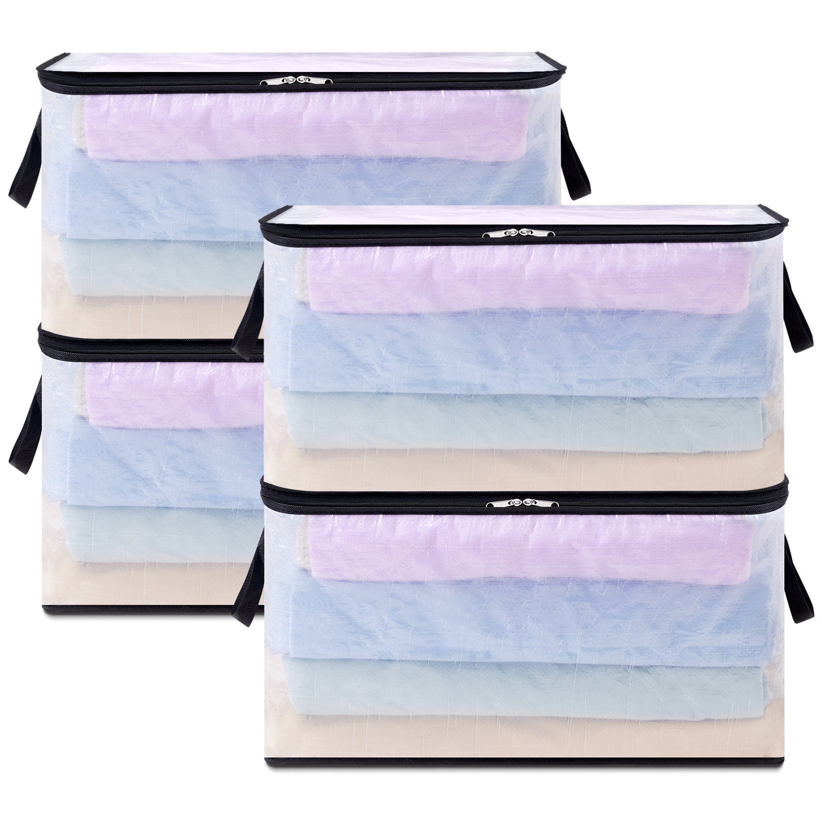 Lifewit Plastic Clothes Storage Bags, Foldable Storage Containers Closet Organizers, 6 Pack, 60L