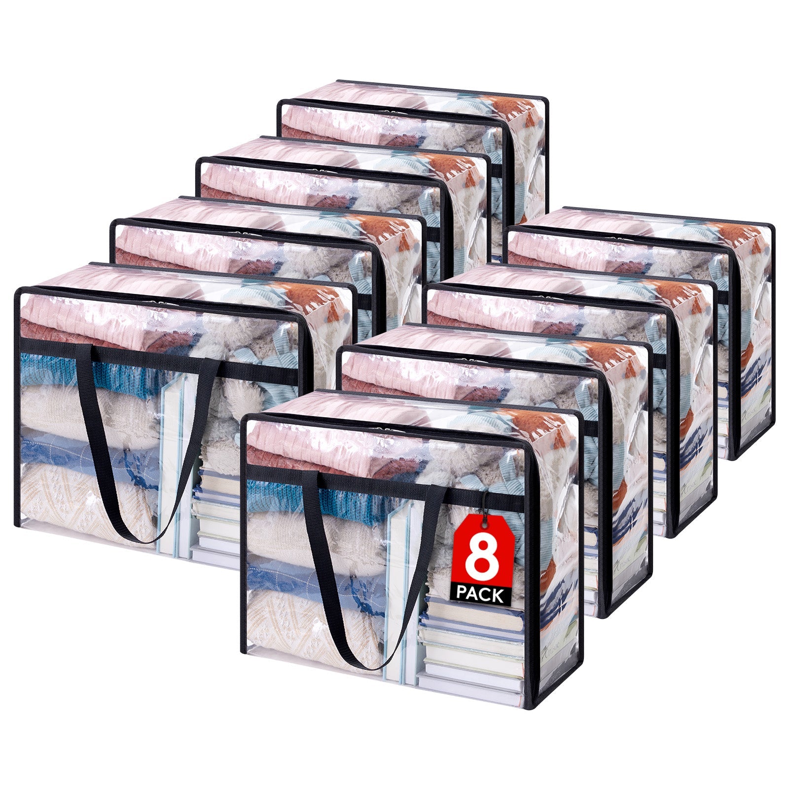 Lifewit Clear Clothes Storage Bags, Plastic Blanket Storage Bags, 4 Pack, 40L