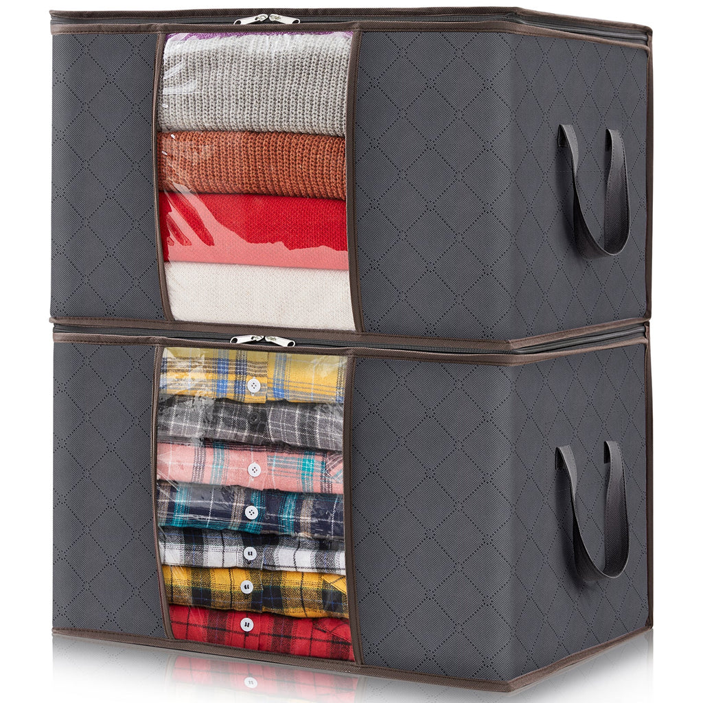 Lifewit Foldable Storage Bags with Clear Window for Clothes, Blankets, 60L