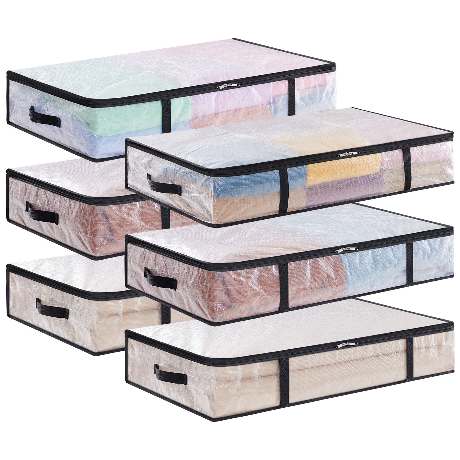 Lifewit Under Bed Storage, Large Clear Plastic Storage Bags, 60L, 4 Pack