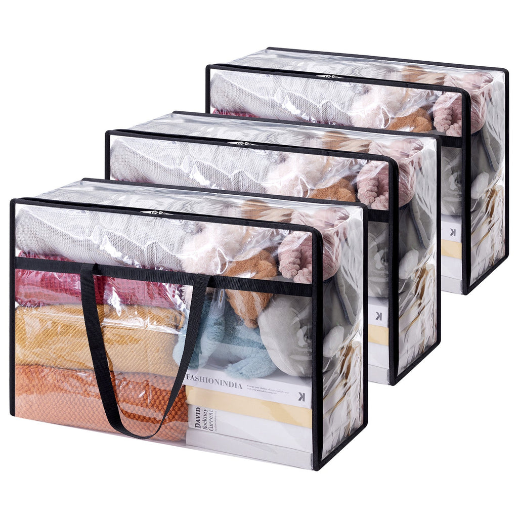 Lifewit Clear Clothes Storage Bags, Plastic Blanket Storage Bags, 4 Pack, 40L