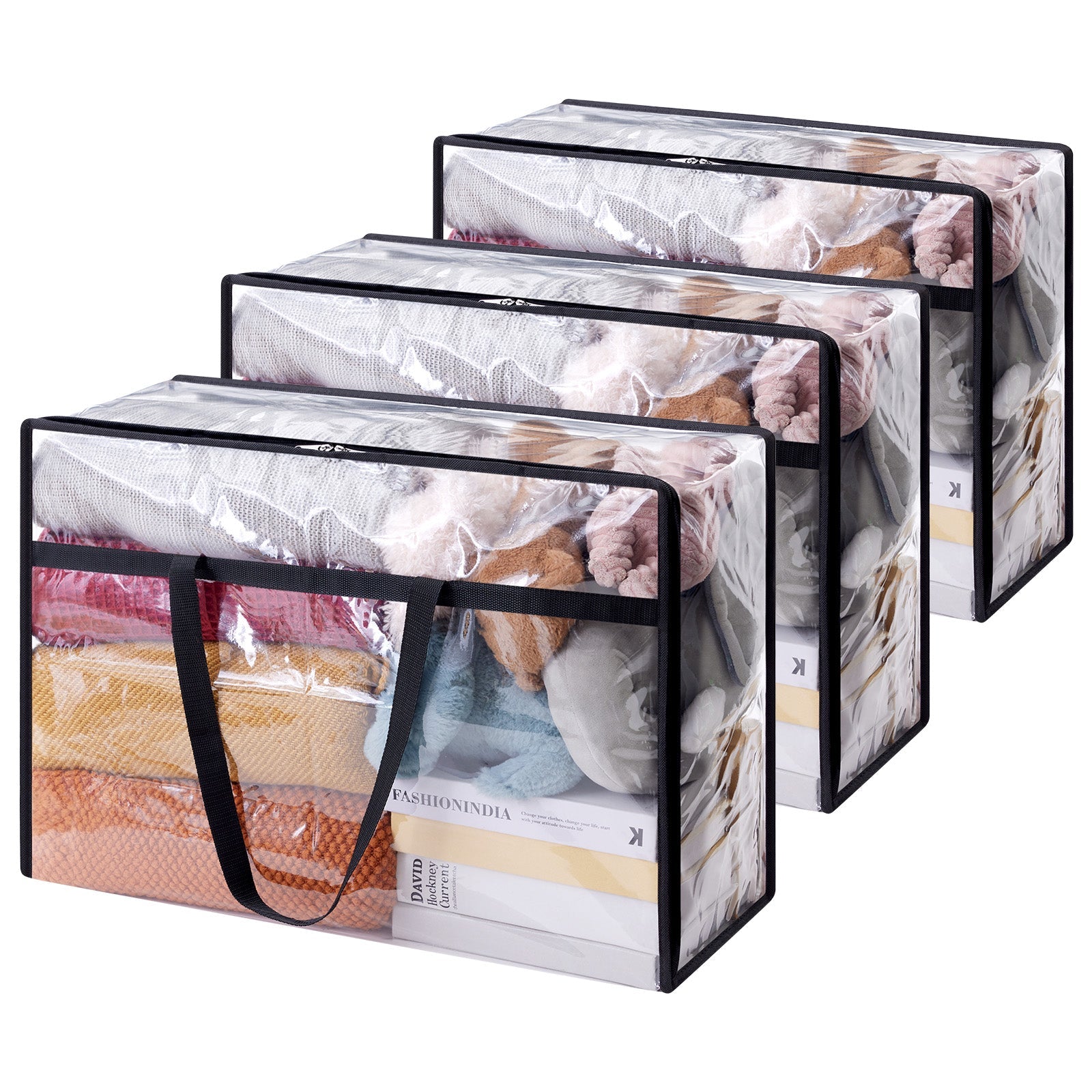 Lifewit Clear Clothes Storage Bags, Plastic Blanket Storage Bags, 4 Pack, 40L
