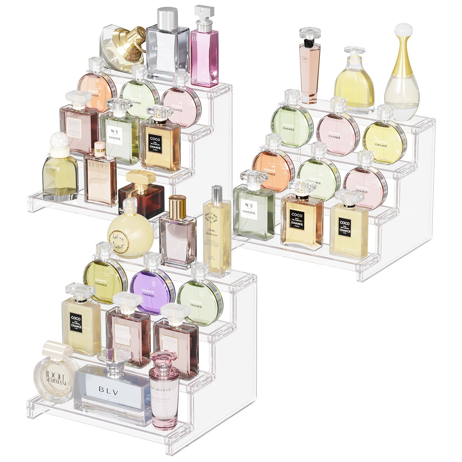 Lifewit Acrylic Display Stand, Perfume Organizer Shelf, Tiered Display Risers for Funko, Cupcake