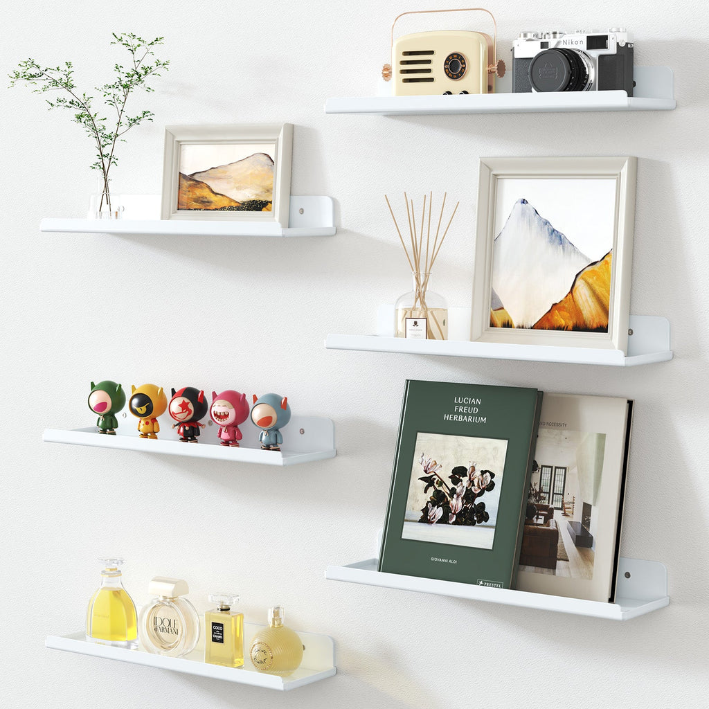 Lifewit Floating Shelves for Wall, 6 Pack 15" Clear Acrylic Shelf Room Decor