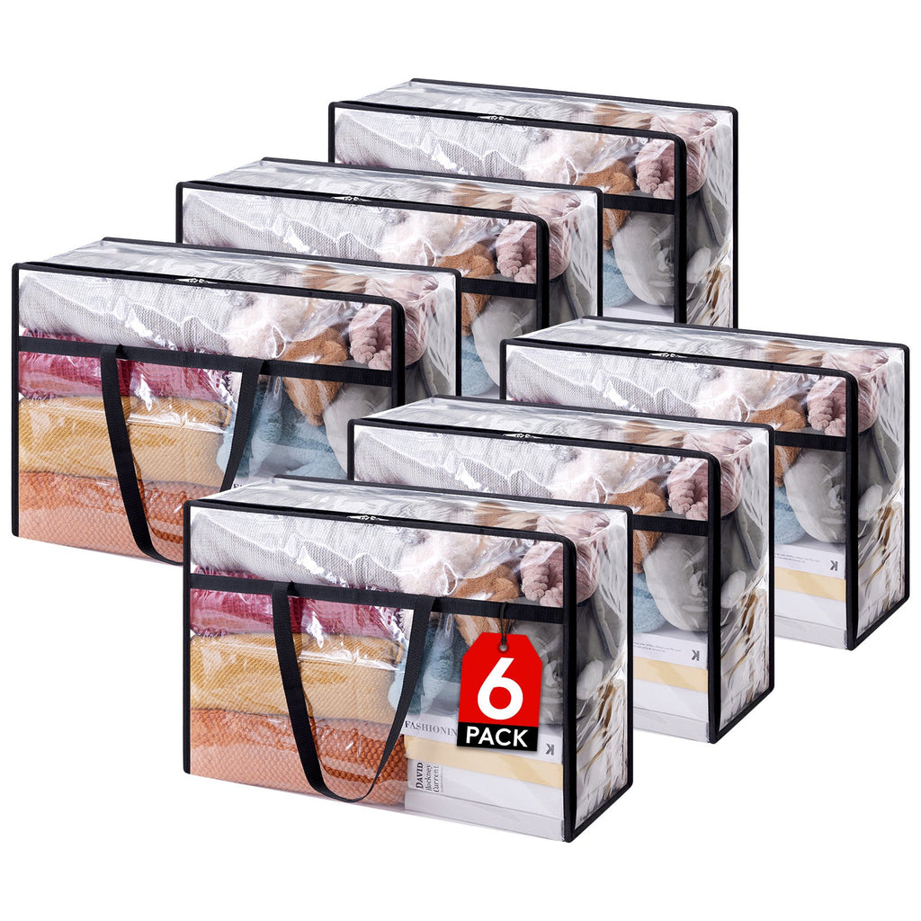 Lifewit Clear Clothes Storage Bags, Plastic Blanket Storage Bags, 4 Pack, 40L