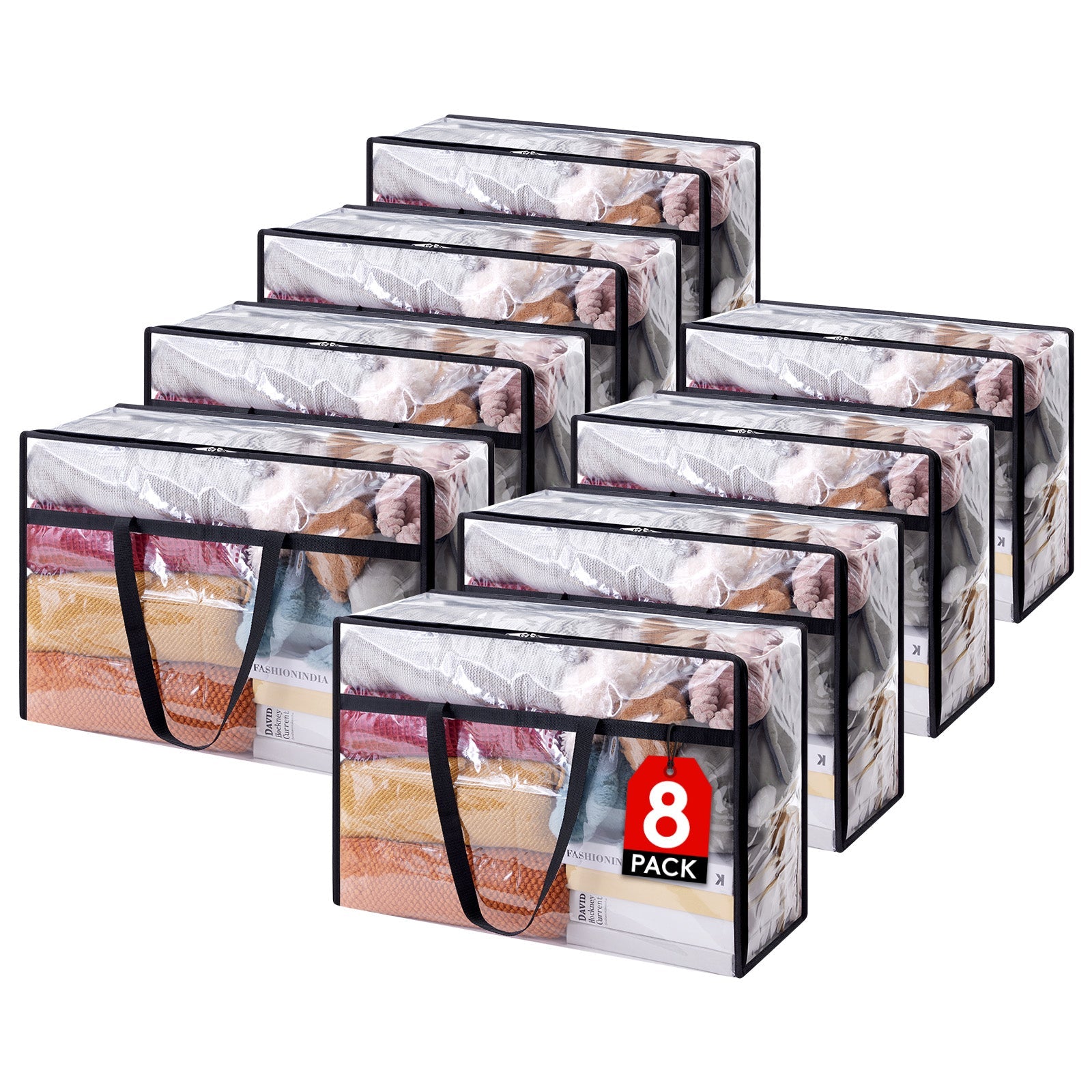 Lifewit Clear Clothes Storage Bags, Plastic Blanket Storage Bags, 4 Pack, 40L