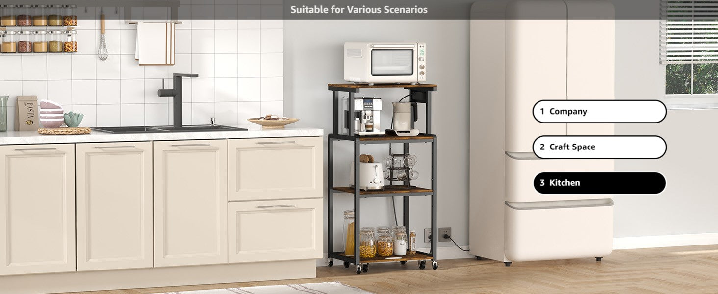 Lifewit 4 Tier Rolling Printer Cart with Wheels and Adjustable Printer Stand