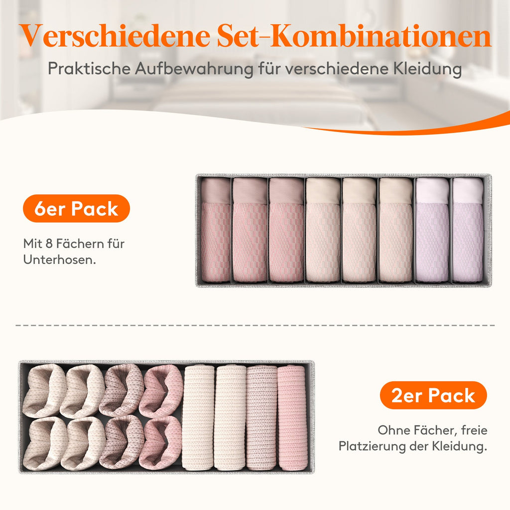Lifewit Set mit 8 HEMNES Schubladen-Organizern für I K E Kommoden, Wickeltische, Schränke, Kleiderschrank-Organizer