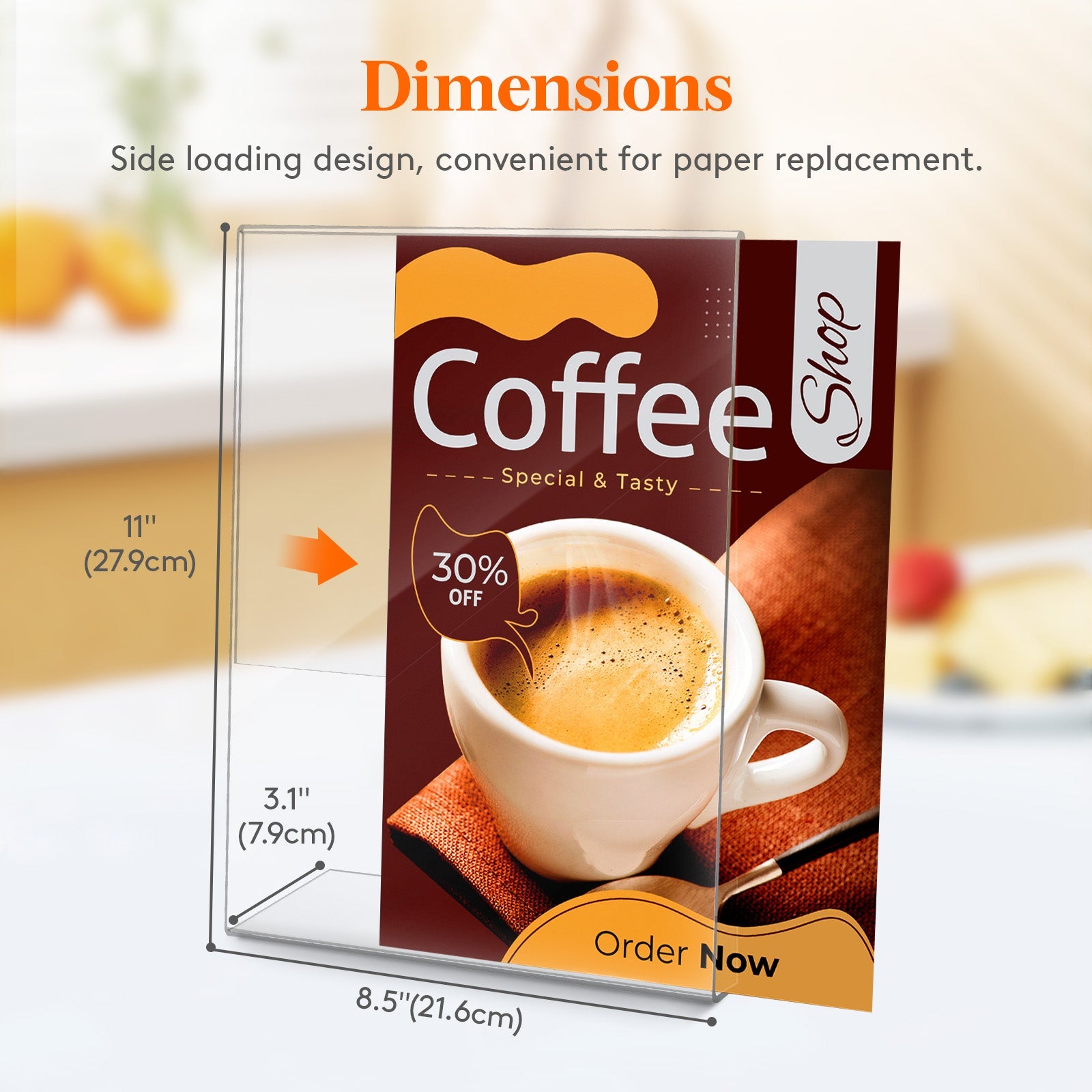 Lifewit 6-pack 8.5x11 Acrylic Transparent L-shaped sign Stand, Paper Flyer Menu Display Stand