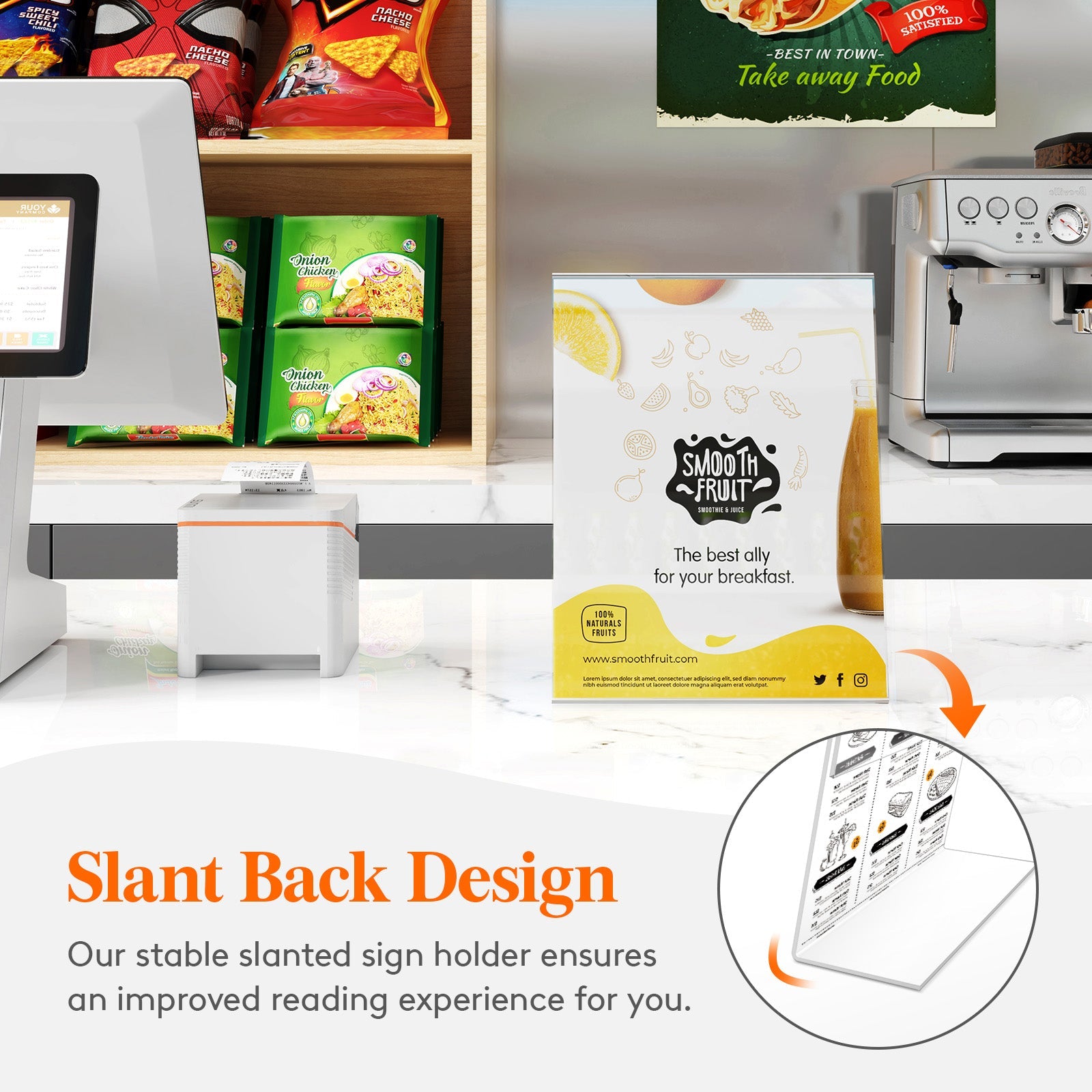 Lifewit 6-pack 8.5x11 Acrylic Transparent L-shaped sign Stand, Paper Flyer Menu Display Stand