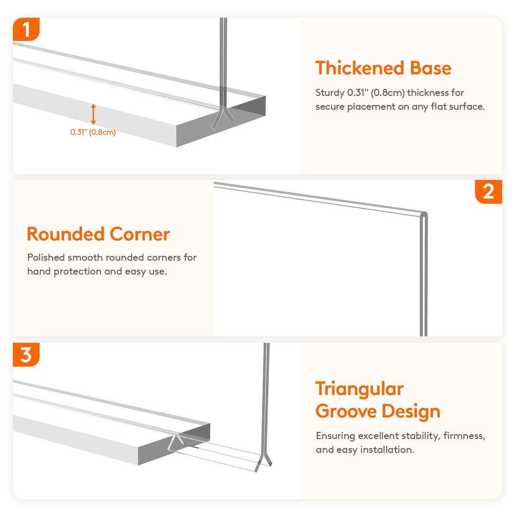 Lifewit 3 Pack 8.5x11 Clear Vertical Reversible Stand, Paper Flyer Menu Display Stand