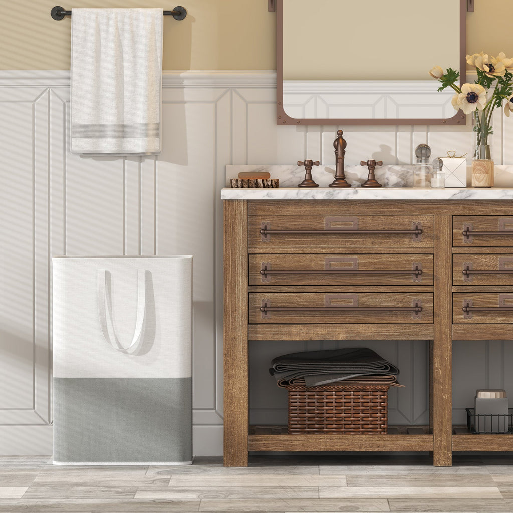 Lifewit 2 x 80L for Laundry Dormitory Bedroom Bathroom Waterproof High Folding Laundry Basket