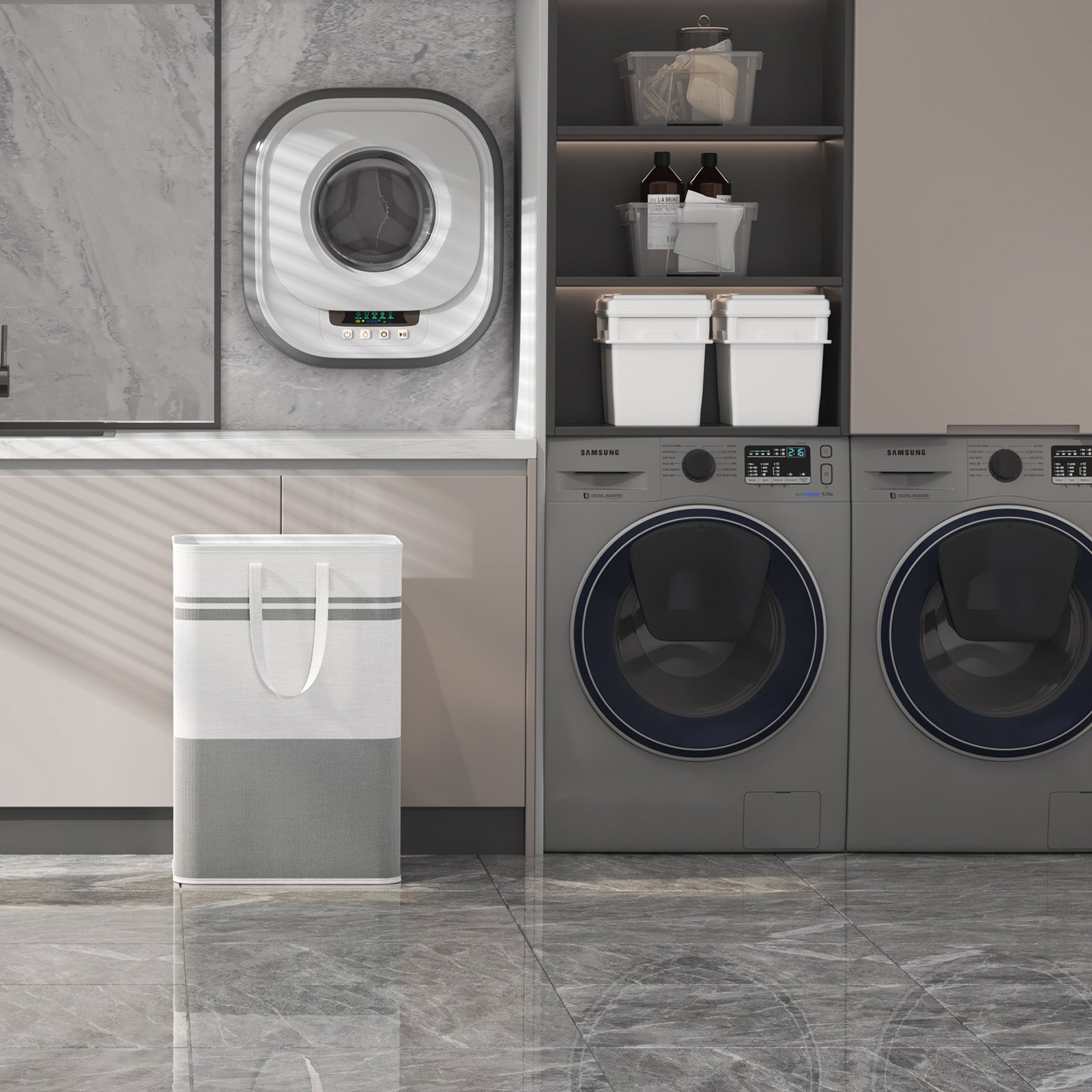 Lifewit 2-Pack 80L Waterproof Collapsible Laundry Basket with Carrying Handle