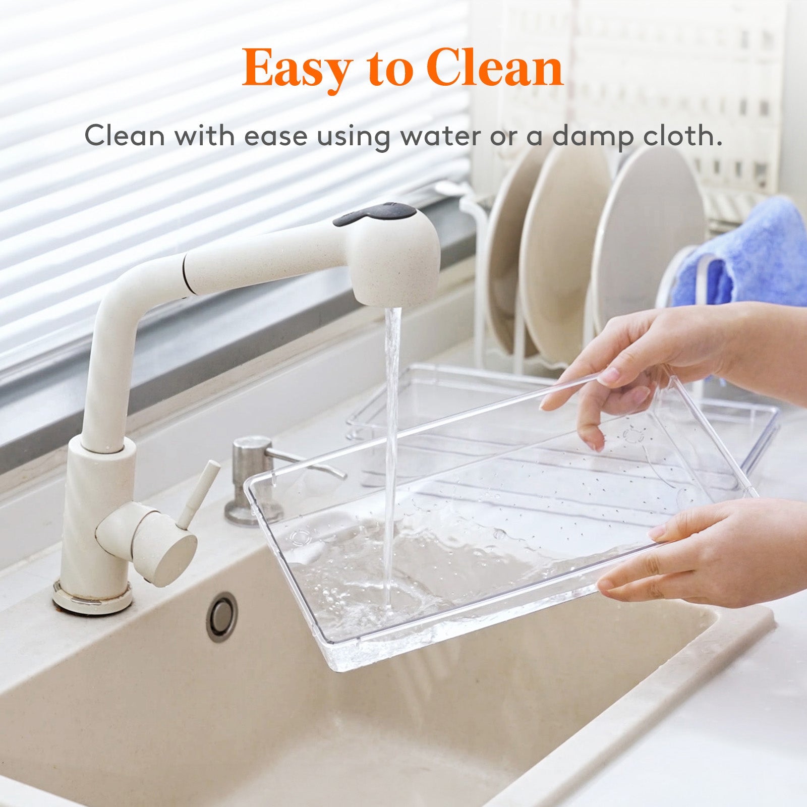 Lifewit Silverware Drawer Organizer, 5.75" x 11.65" Clear Utensil Tray for Kitchen Drawer, 4Pack