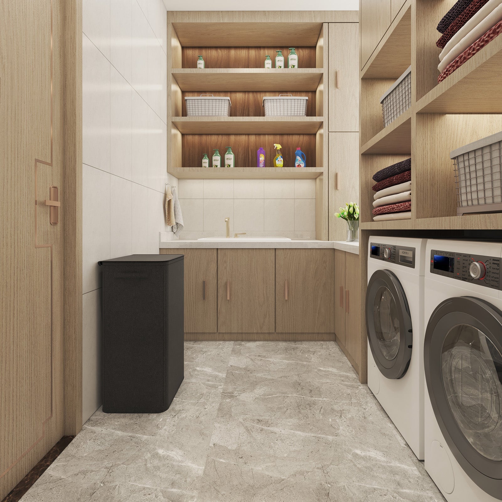 Lifewit 100L Large Laundry Hamper with Lid, Tall Foldable Dirty Clothes Hamper