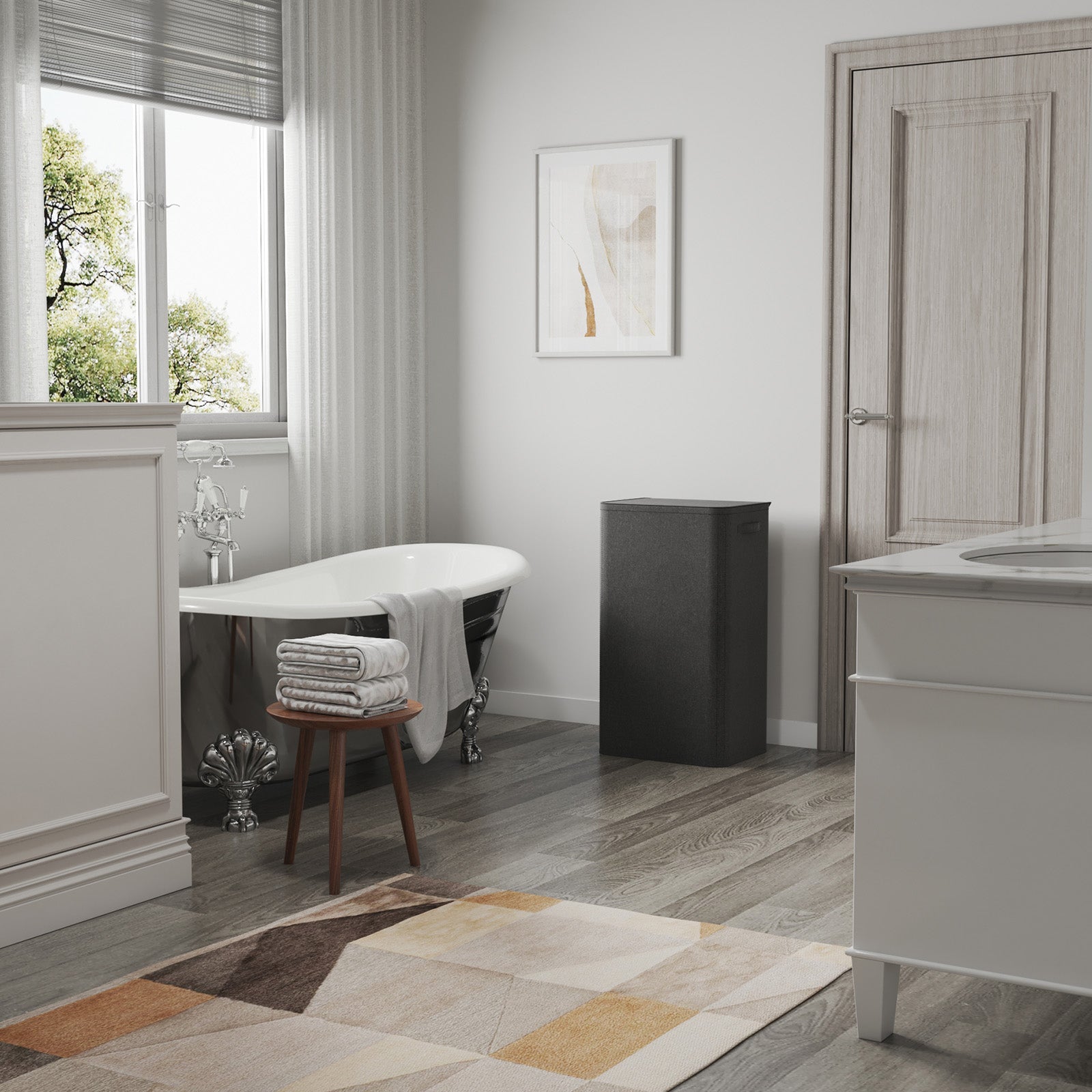 Lifewit 100L Large Laundry Hamper with Lid, Tall Foldable Dirty Clothes Hamper