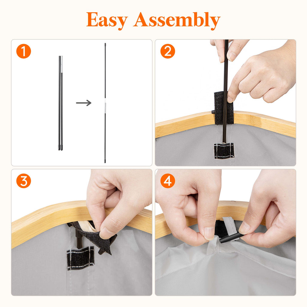 Lifewit 65L Grey Ultra-thin Laundry Hamper with Lid, Narrow Foldable Laundry Hamper