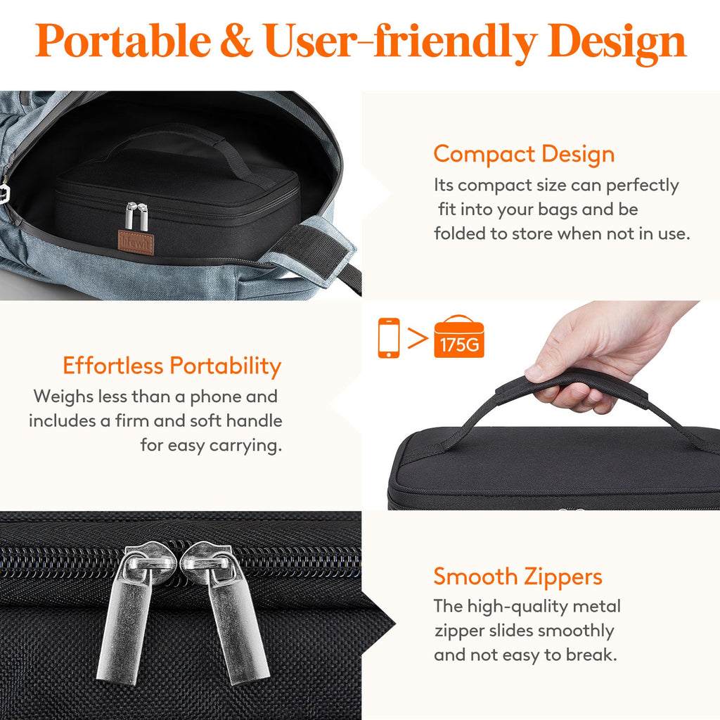 Lifewit Small Insulated Lunch Bag for Men and Women, Black 4L Waterproof Reusable Cooler