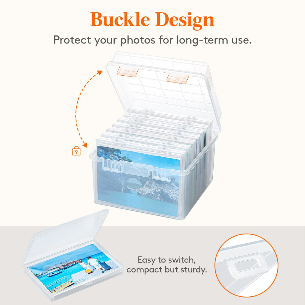 Lifewit Photo Storage Box 5x7 Photo Box, Clear Photo Box Storage