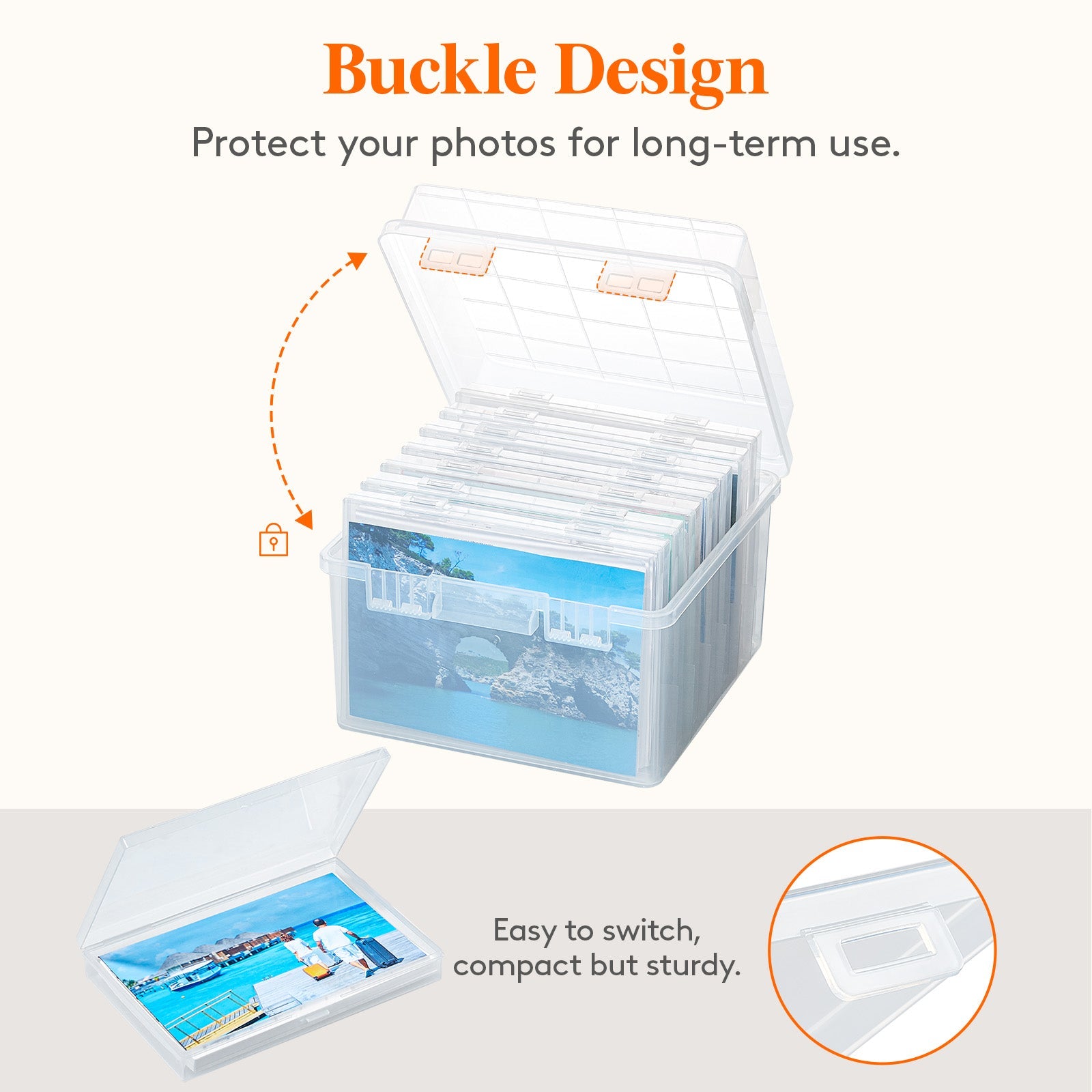 Lifewit Photo Storage Box 5x7 Photo Box, Clear Photo Box Storage