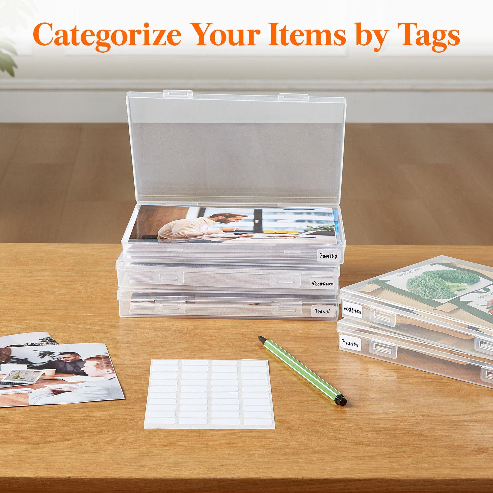 Lifewit Photo Storage Box 5x7 Photo Box, Clear Photo Box Storage