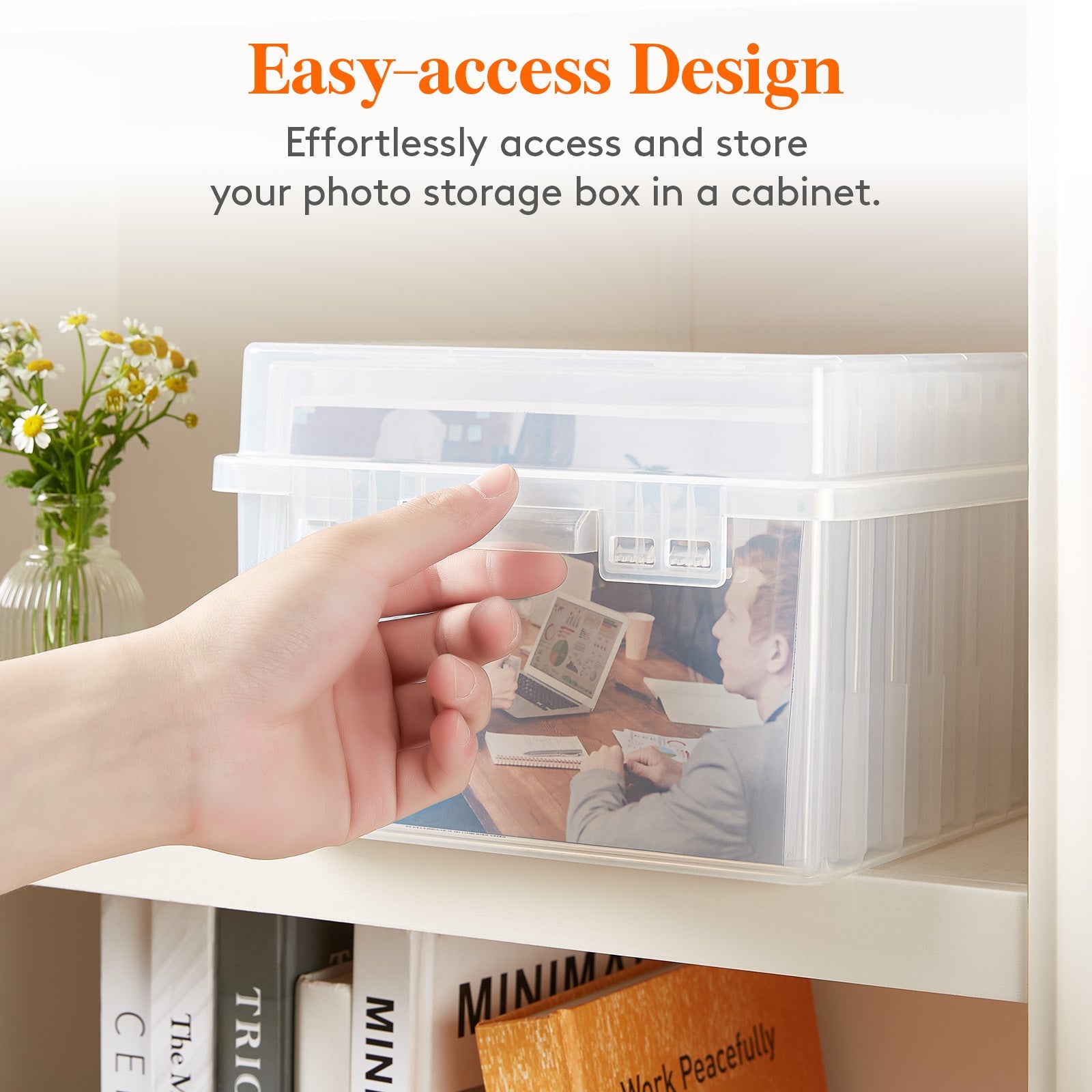 Lifewit Photo Storage Box 5x7 Photo Box, Clear Photo Box Storage