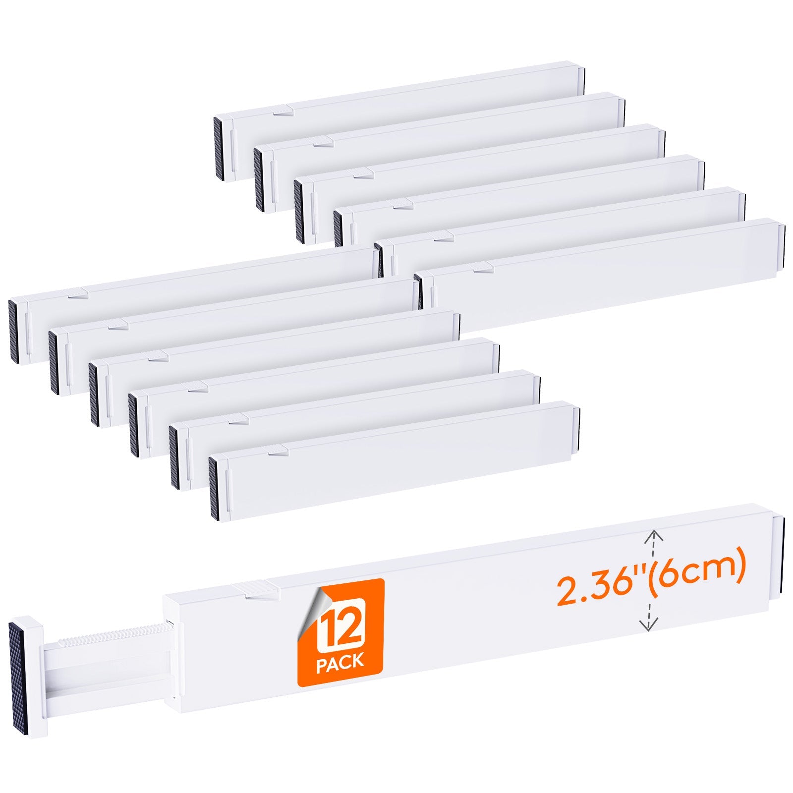 Lifewit 5-Pack Kitchen Drawer Dividers 2.36" Height, 11"-17" Adjustable Drawer Organizer