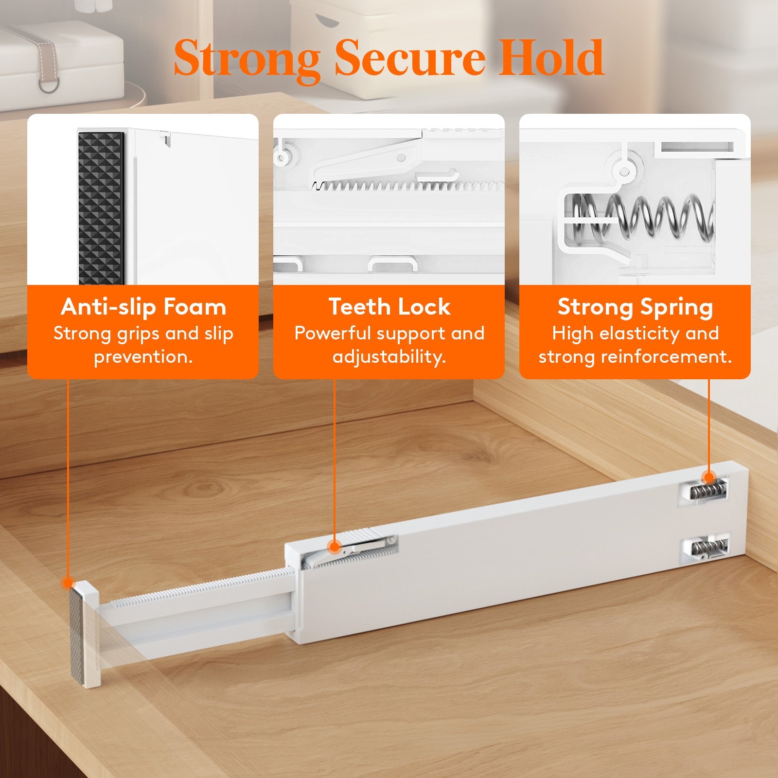 Lifewit 5-Pack Kitchen Drawer Dividers 2.36" Height, 11"-17" Adjustable Drawer Organizer