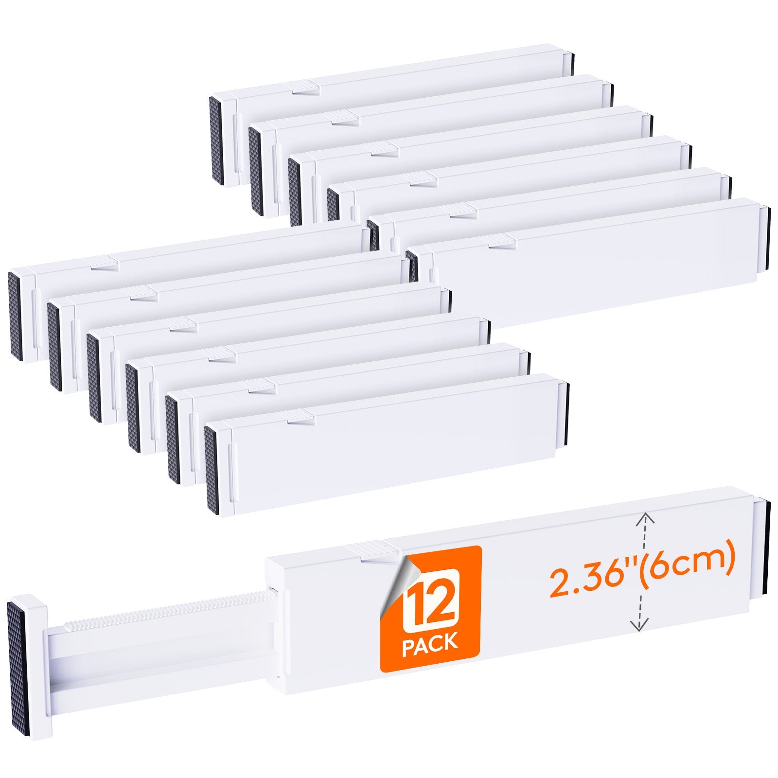 Lifewit 5-Pack Kitchen Drawer Dividers 2.36" Height, 11"-17" Adjustable Drawer Organizer