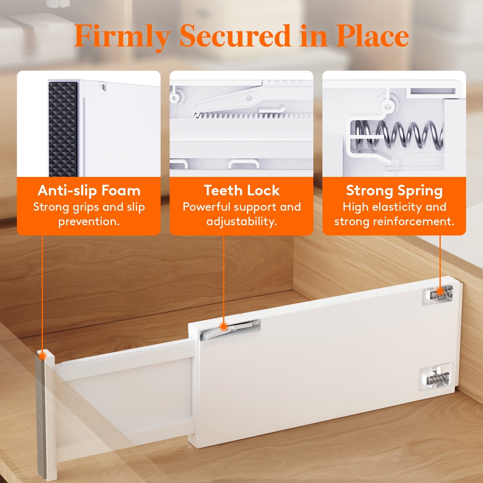 Lifewit 5-Pack Drawer Dividers 5" High, 13.5-22" Adjustable Clothes Organizer