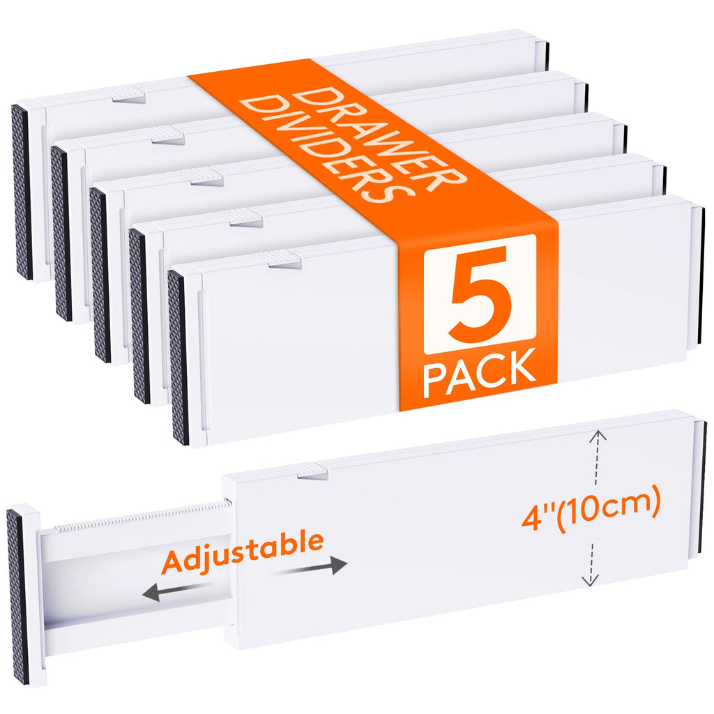 Lifewit 5-Pack 13.5-22 Inch Adjustable Drawer Organizer for Bedroom/Bathroom/Kitchen