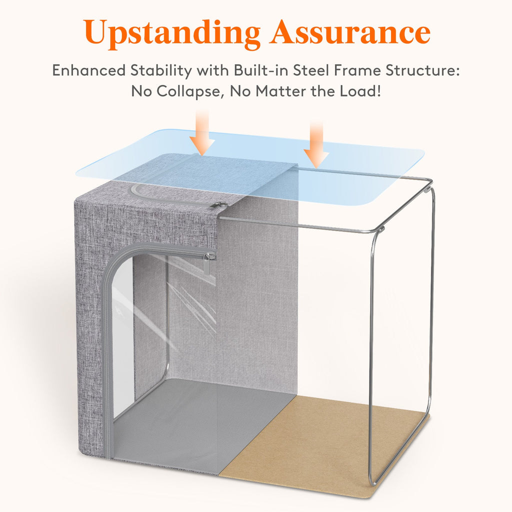 Lifewit Stackable Clothes Storage Box with Metal Frame, 40L Storage Bag Fabric Box