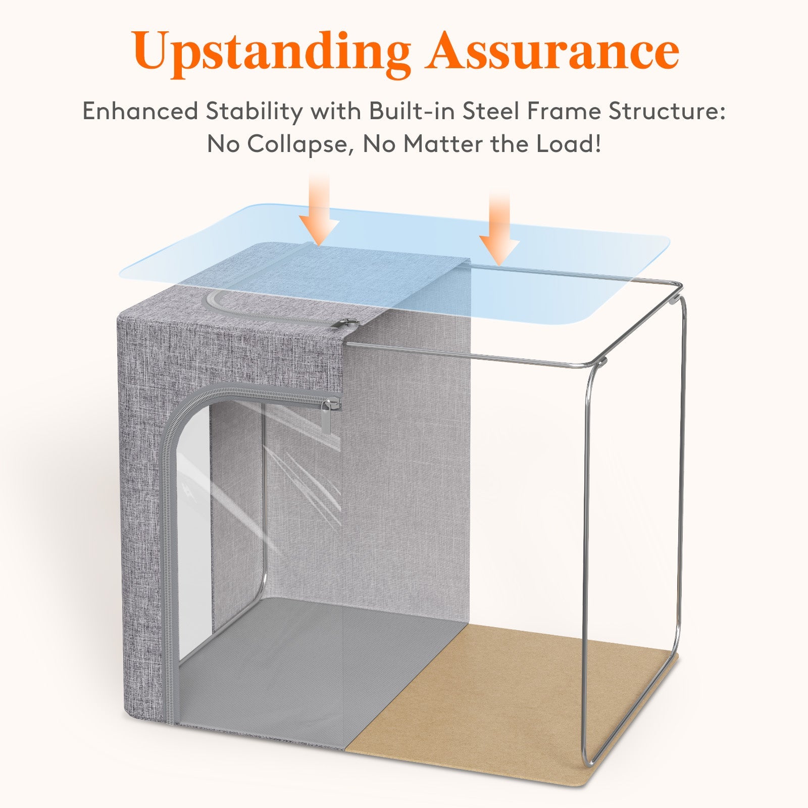 Lifewit Stackable Clothes Storage Box with Metal Frame, 40L Storage Bag Fabric Box