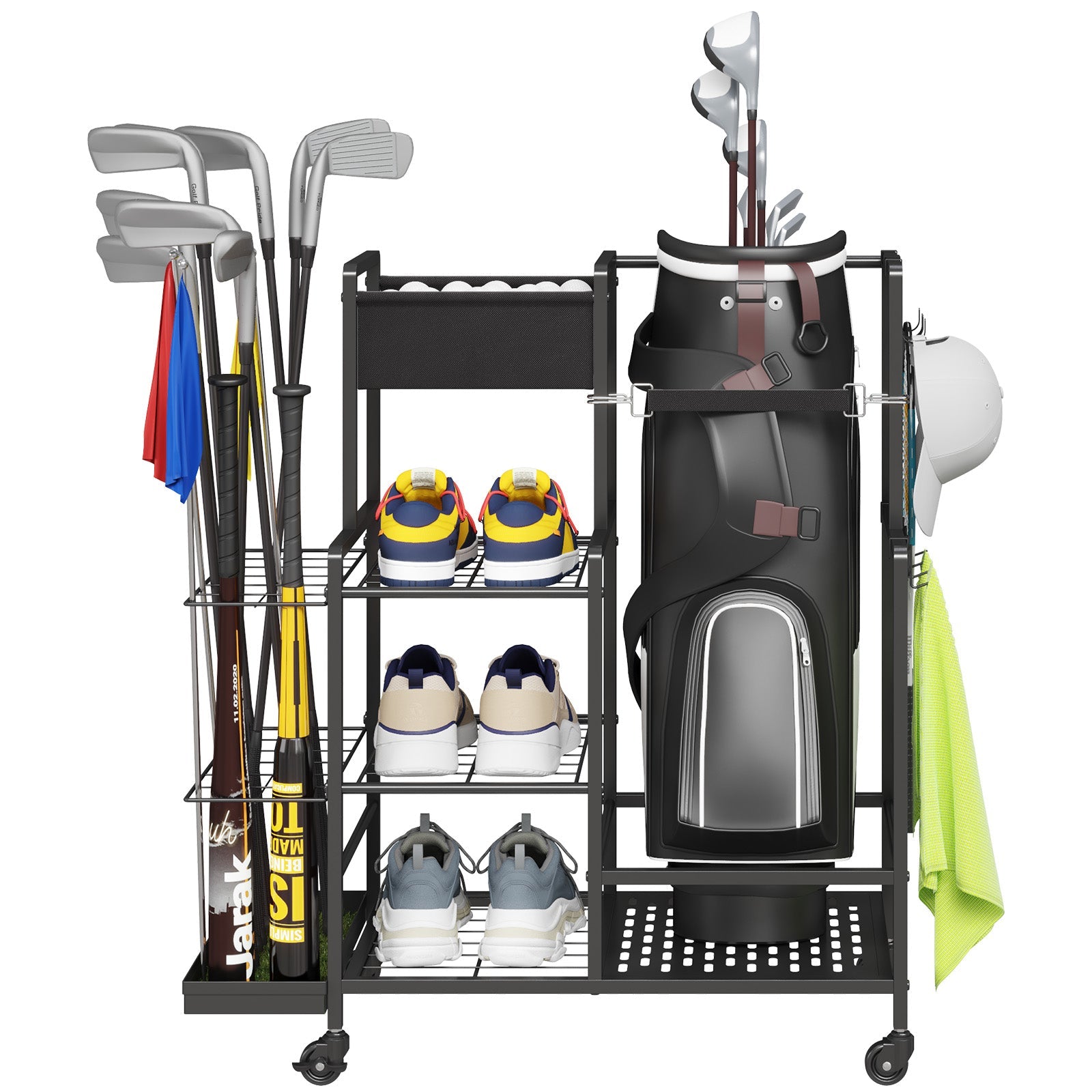 Lifewit Golf Bag Storage Rack with Wheels, Golf Bag Stand