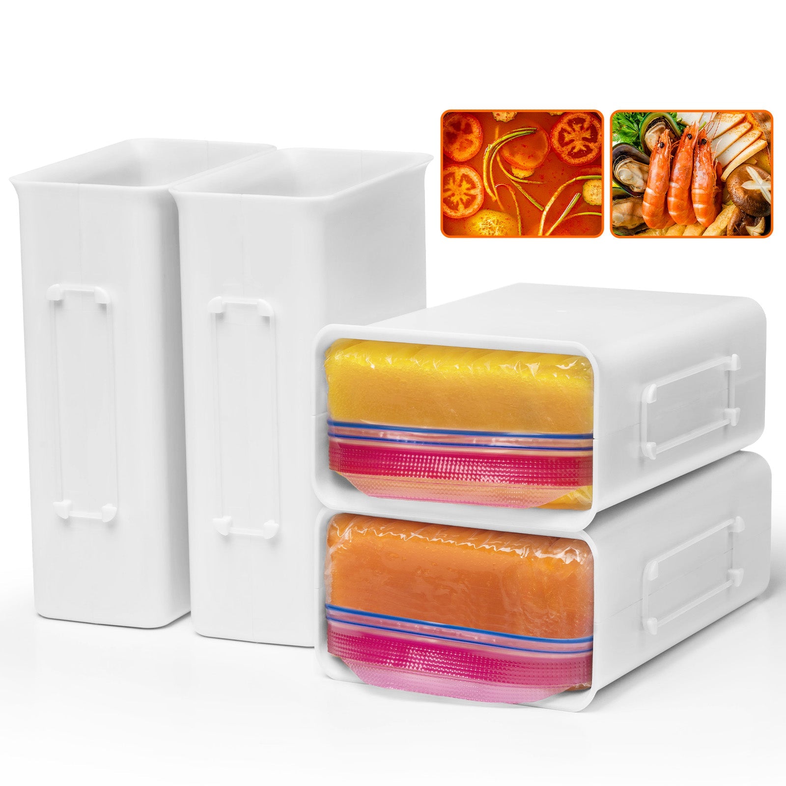 Lifewit Frozen Soup Containers 3-Pack, 4 Cup (1 Quart) Soup Cubes for Food Organizer