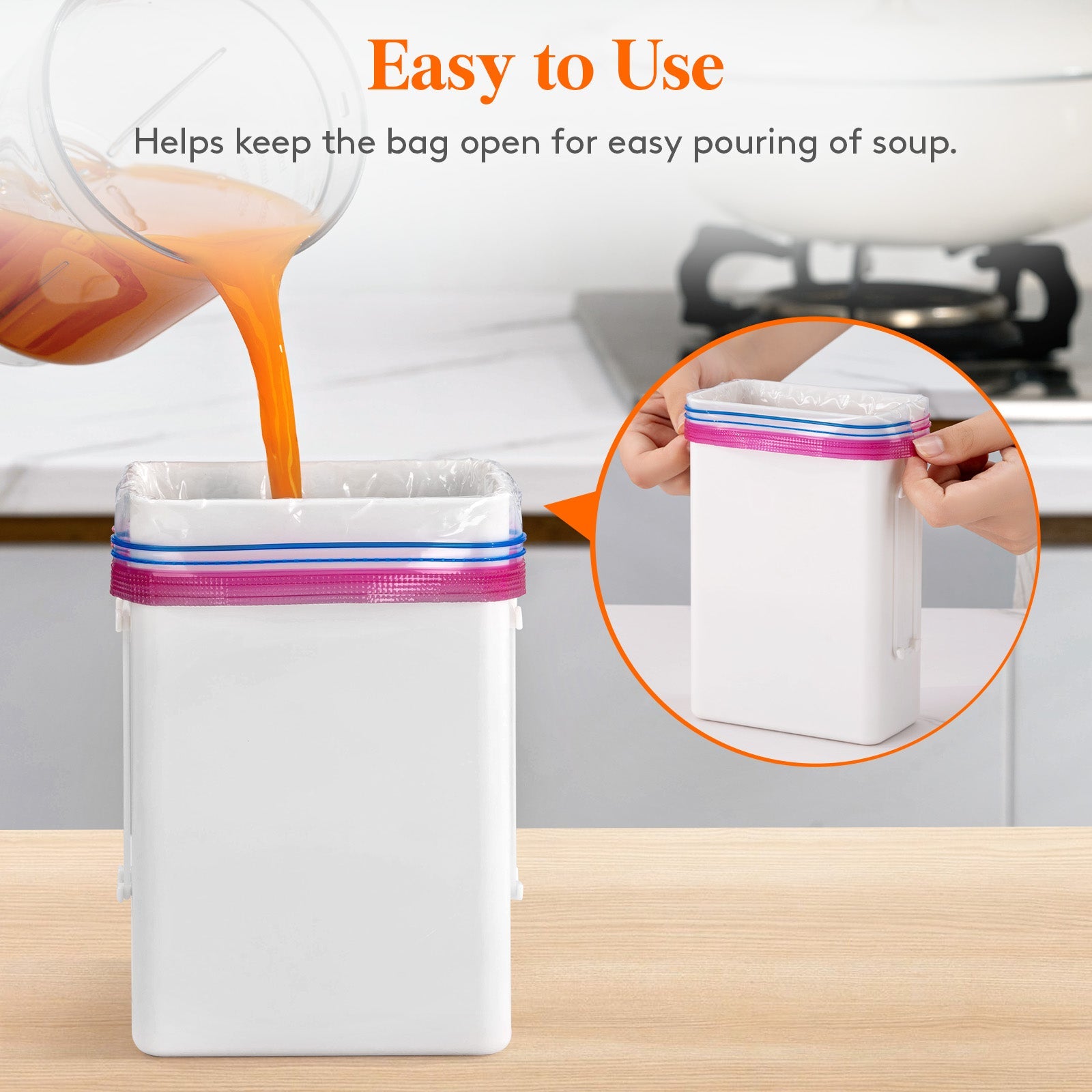 Lifewit Frozen Soup Containers 3-Pack, 4 Cup (1 Quart) Soup Cubes for Food Organizer