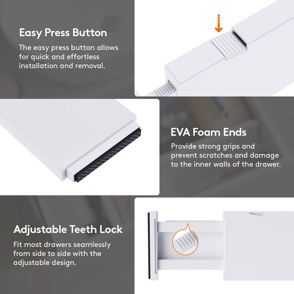 Lifewit 9-Pack Drawer Dividers 4-Inch High Adjustable Drawer Organizer