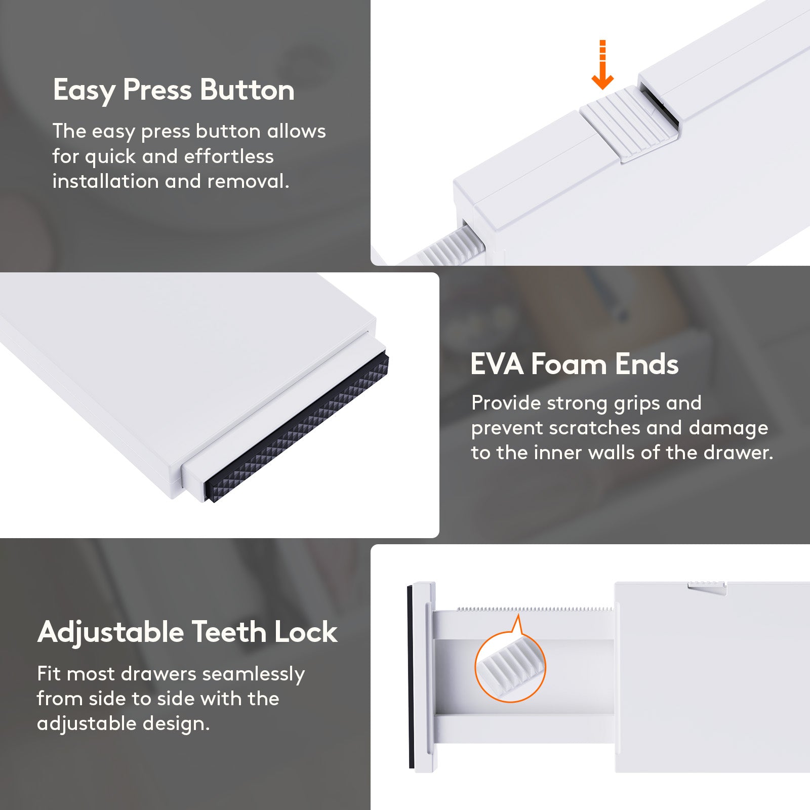 Lifewit 9-Pack Drawer Dividers 4-Inch High Adjustable Drawer Organizer