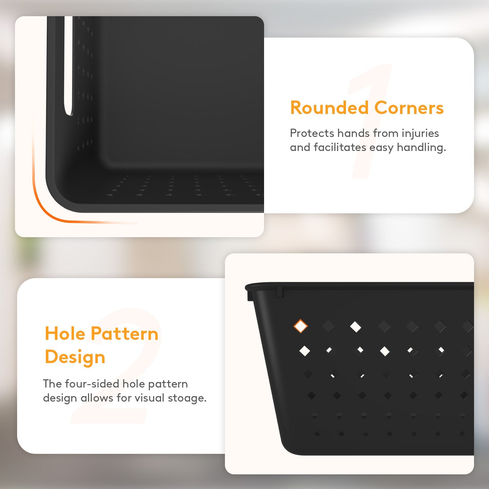 Lifewit 7-Pack Stackable Plastic Storage Baskets, Multiple Sizes Open Containers