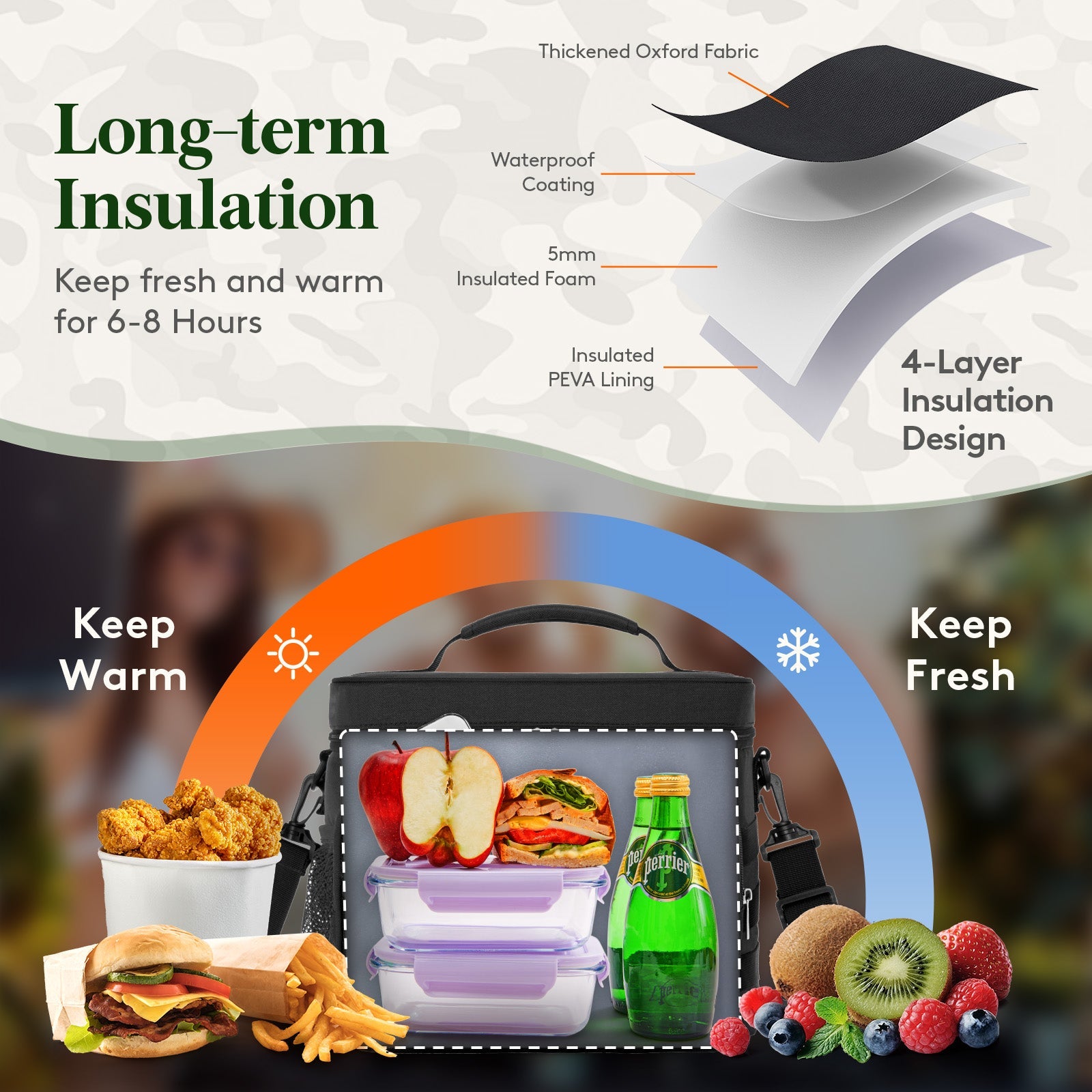 Lifewit 1-Pack 5-Tier Clear Window Hanging Storage Rack with 4 Mesh Side Pockets