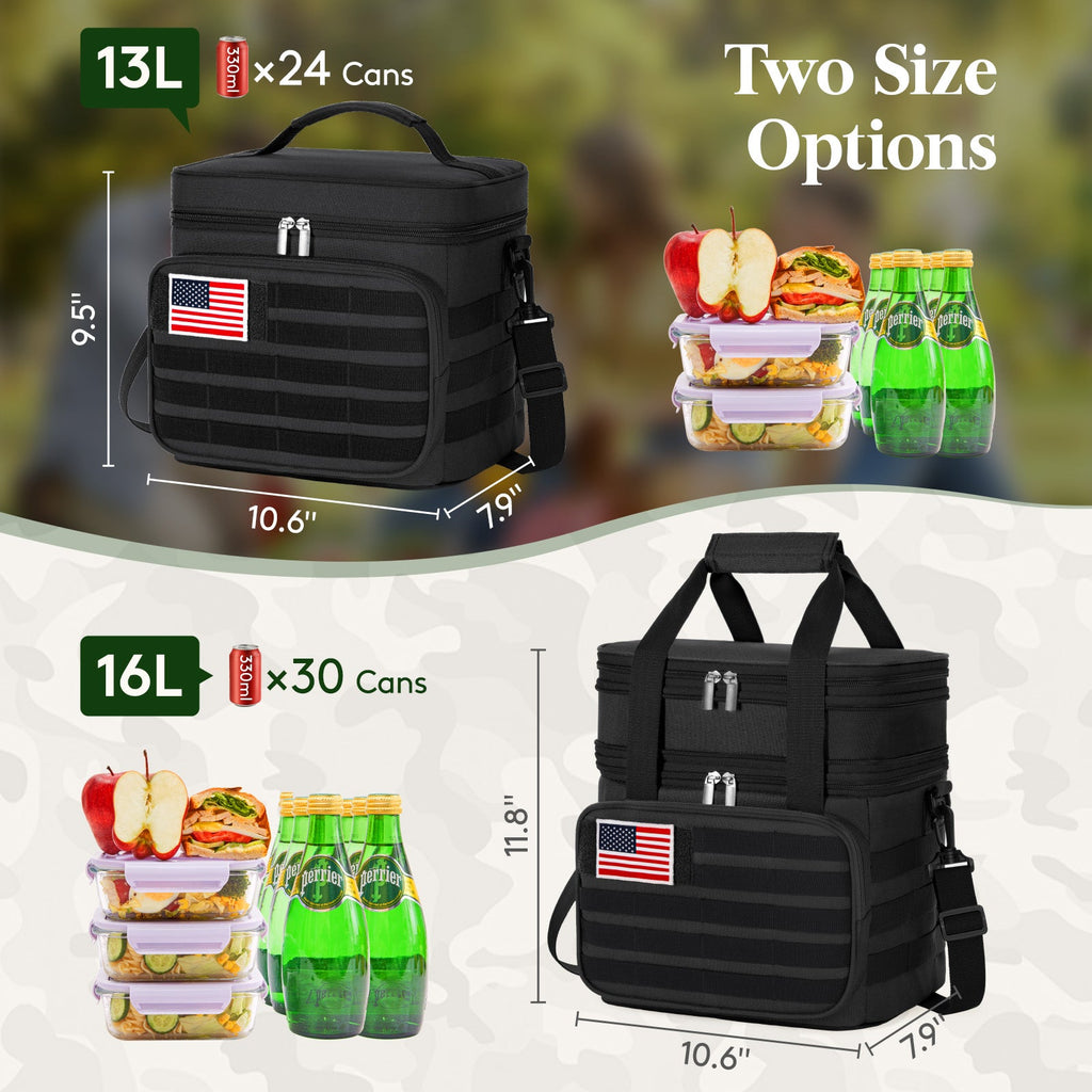 Lifewit Leak Proof Insulated Large Men's Tactical Lunch Box with MOLLE Webbing and Shoulder Straps