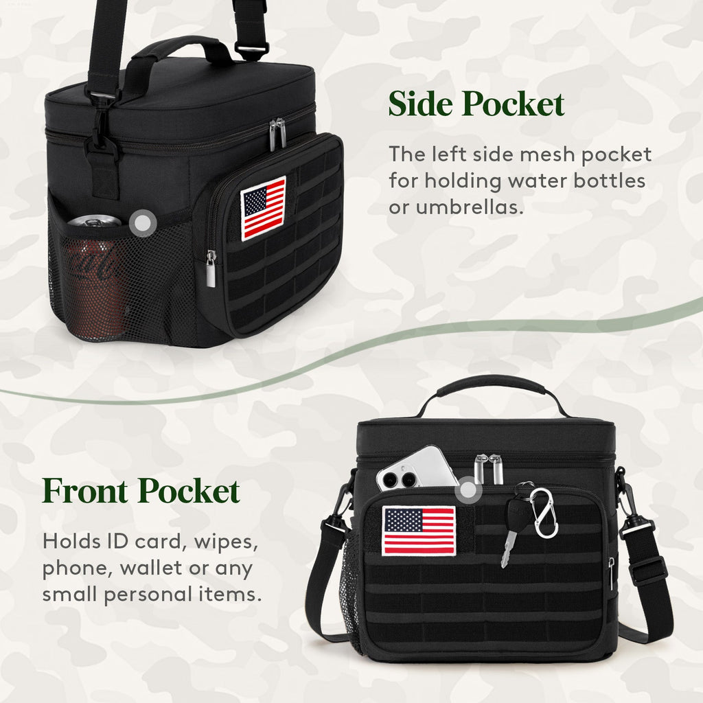 Lifewit Leak Proof Insulated Large Men's Tactical Lunch Box with MOLLE Webbing and Shoulder Straps