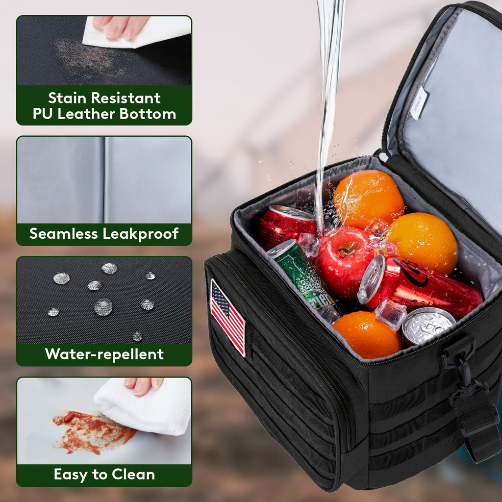 Lifewit Leak Proof Insulated Large Men's Tactical Lunch Box with MOLLE Webbing and Shoulder Straps