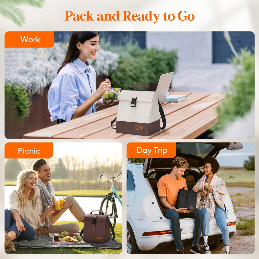 Lifewit Reusable Insulated Lunch Bag Roll Top for Men, Women and Adults