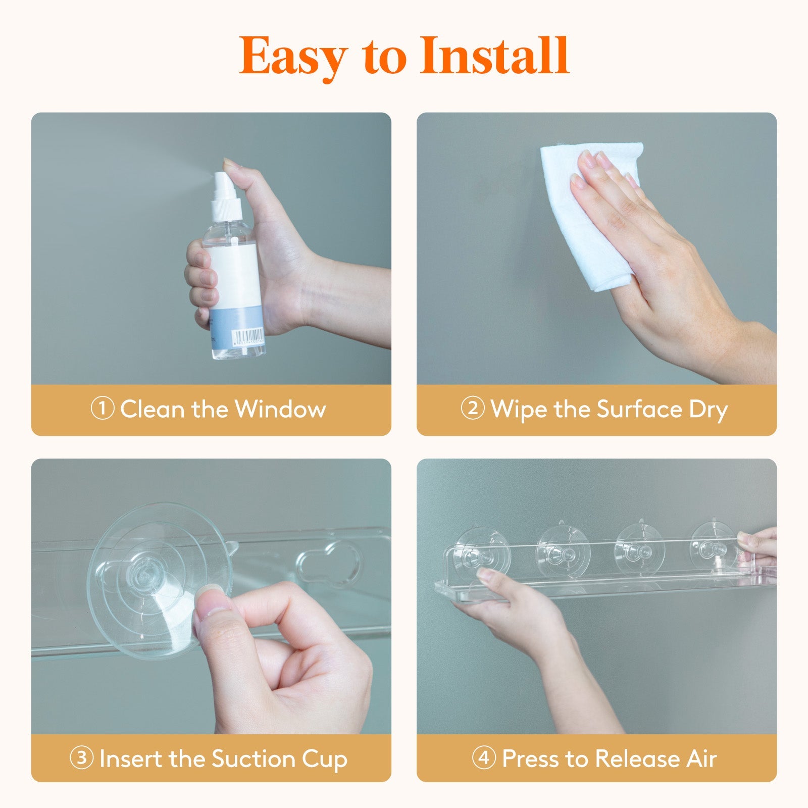 Lifewit Window Plant Floating Shelf 15 Inch, 3 Pack Acrylic Suction Cup Shelves